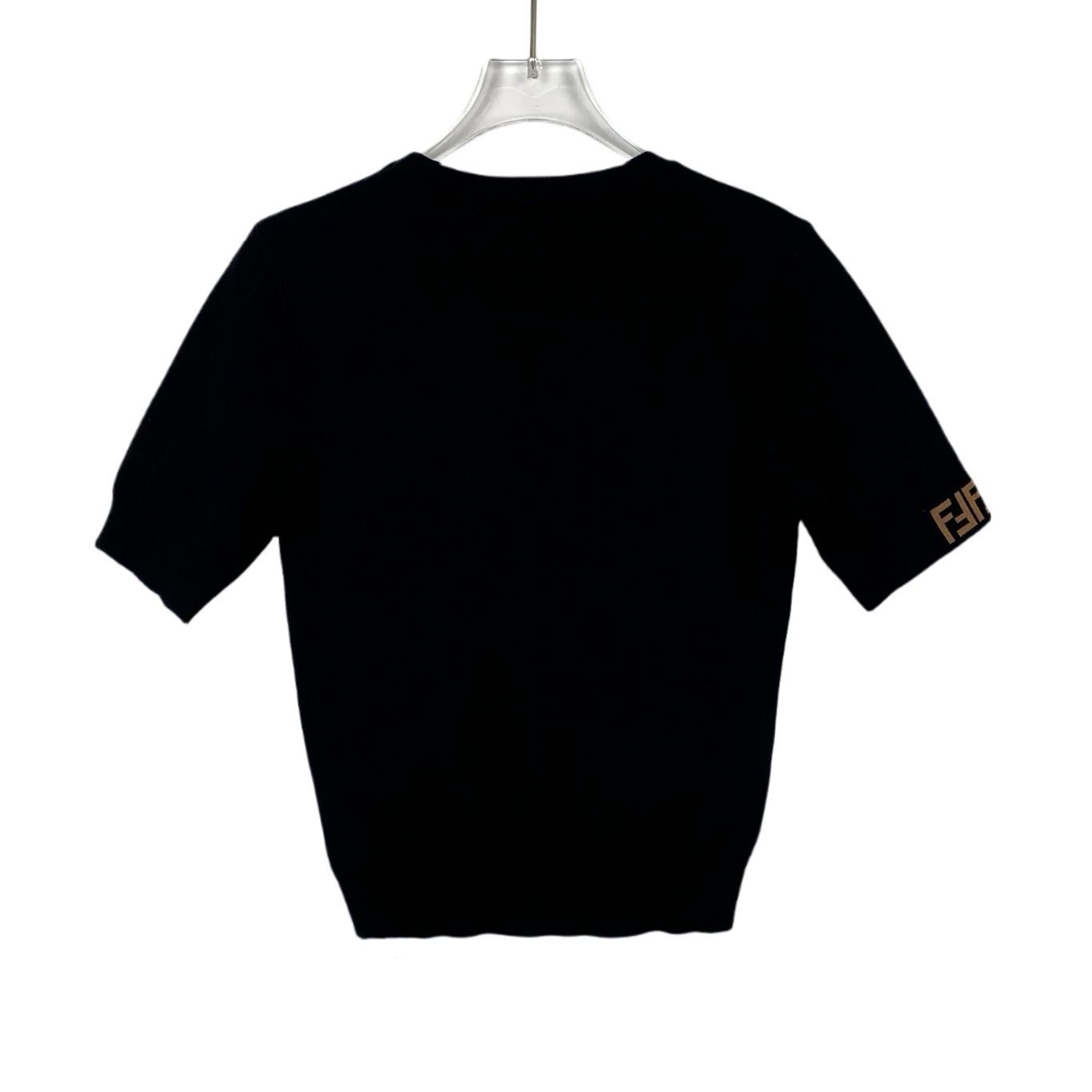 Fendi Fendi Black Logo Letter Round Neck Knit T-Shirt (Size XS) Size US XS / EU 42 / 0 - 7 Thumbnail