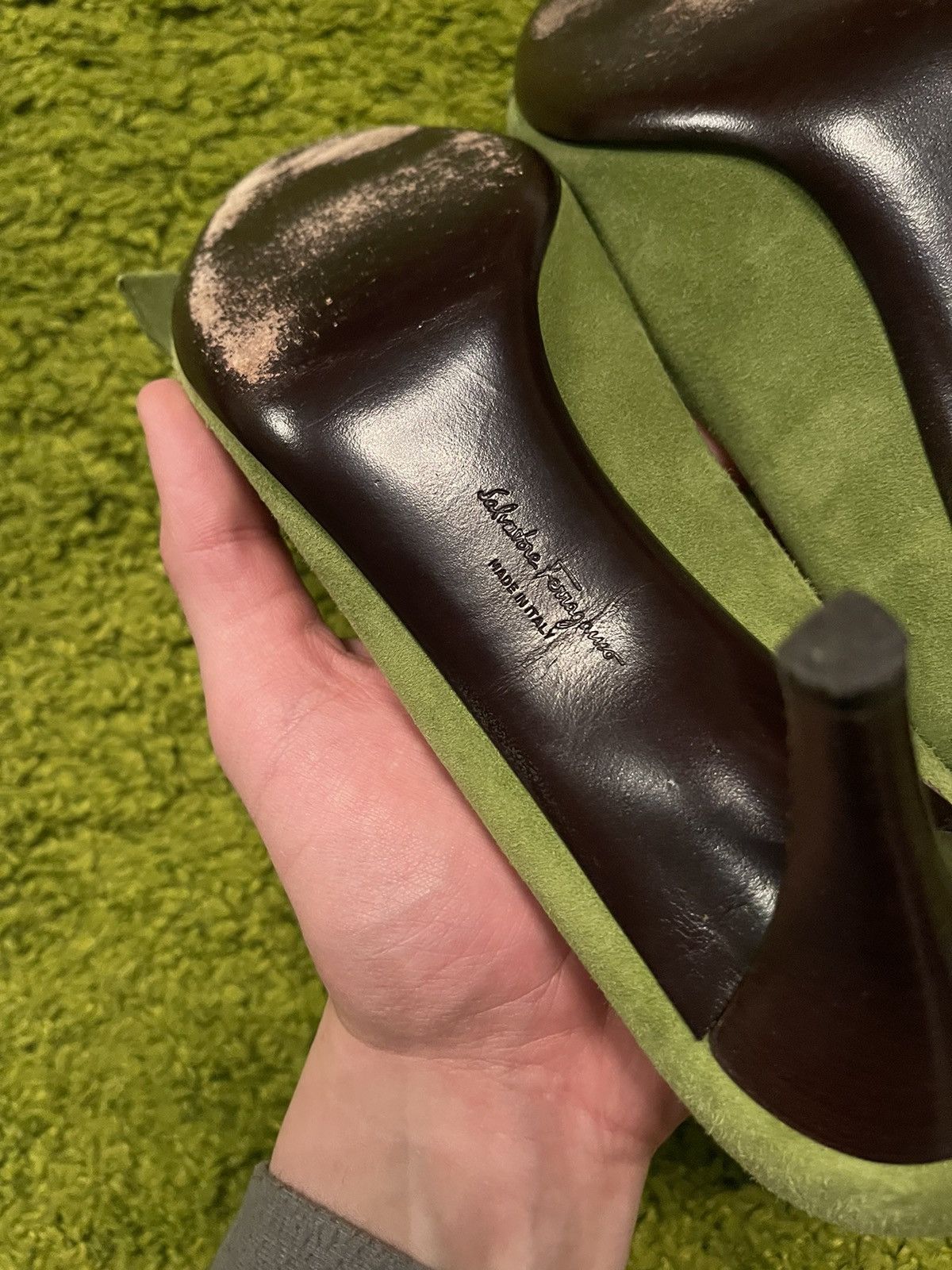 Designer × Salvatore Ferragamo 🐍 Salvatore Ferragamo real leather heels shoes Size US 8.5 / IT 38.5 - 6 Thumbnail