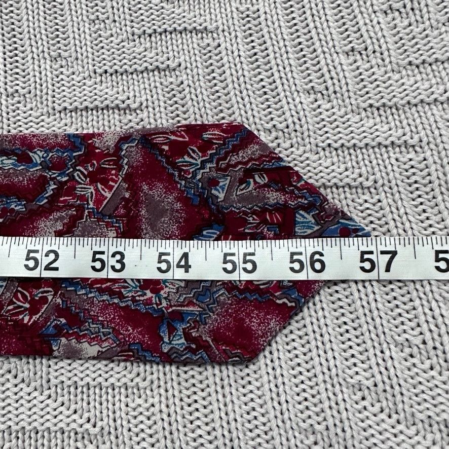 Oleg Cassini Vintage 80s Oleg Cassini red abstract silk tie Size ONE SIZE - 5 Thumbnail