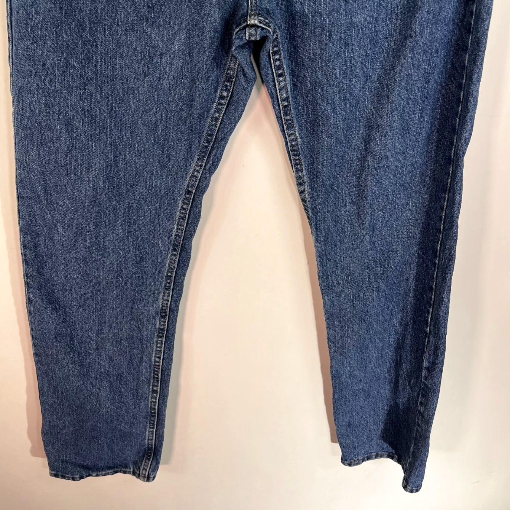 Wrangler VINTAGE Wrangler Authentic Straight Jeans Mens 35 x 34 Blue 80s 90s Denim Adjustable Rise High Men’s Jeans Size US 35 - 4 Thumbnail