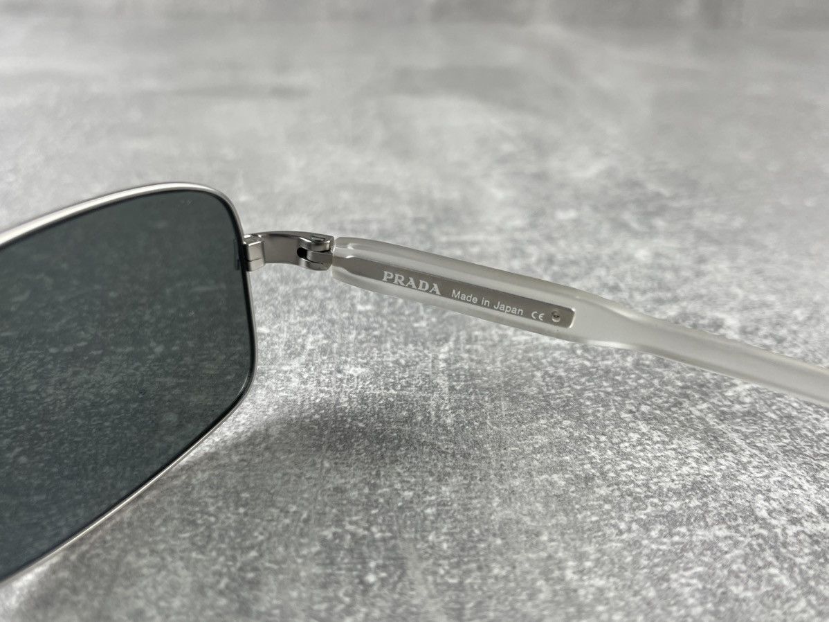 Prada Prada Sunglasses Silver Titanium Frame Japan Rectangular Size ONE SIZE - 14 Thumbnail