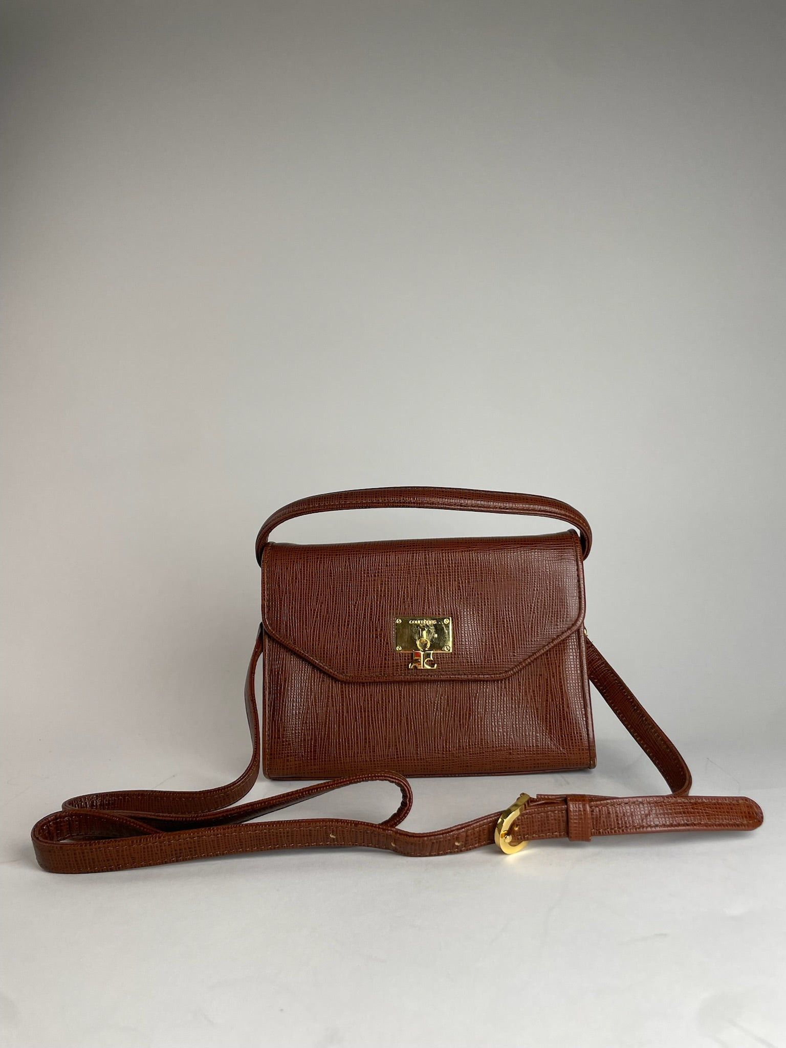 Vintage 2Way Leather Handbag Brown