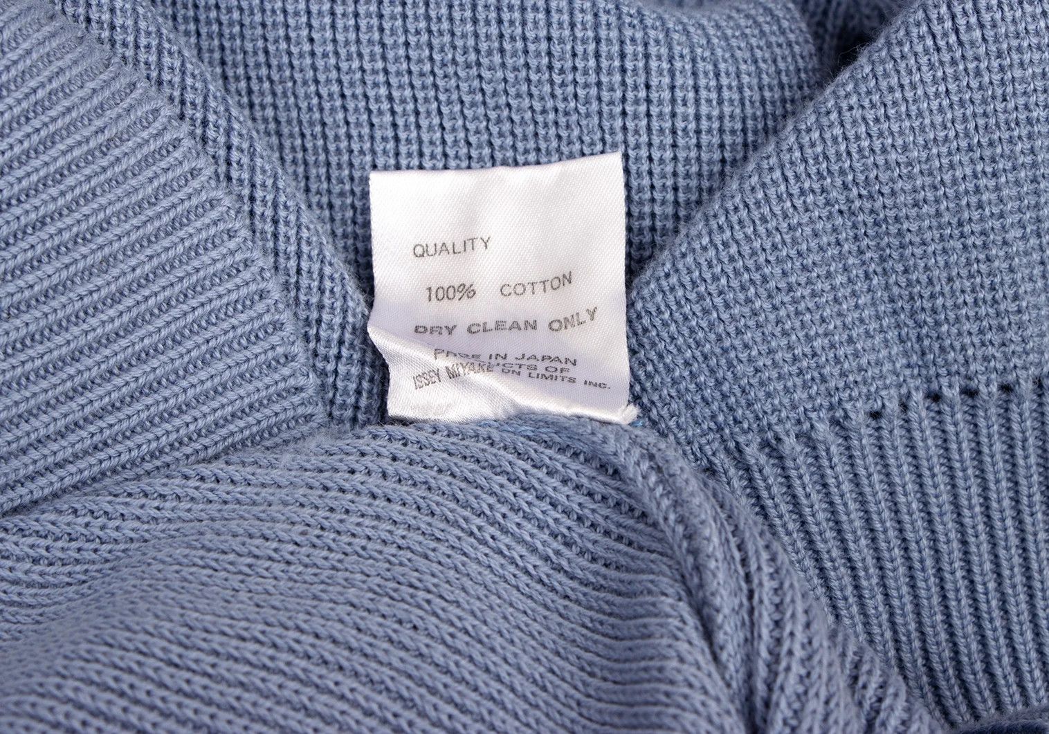 Issey Miyake Off-Shoulder Knit Sweater in Light Blue, Size M Size US M / EU 48-50 / 2 - 13 Thumbnail