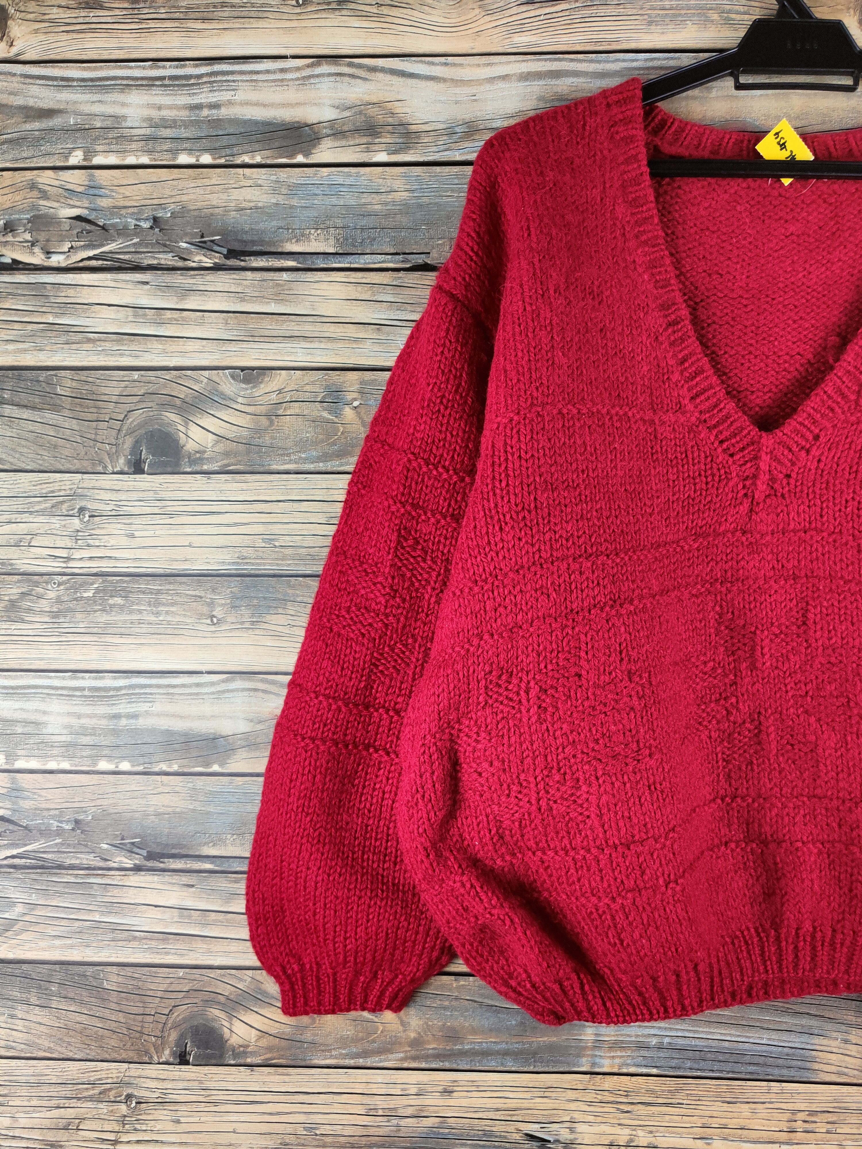 Japanese Brand DL Japan Red Knitwear Sweatshirts #46-434 Size L / US 10 / IT 46 - 3 Thumbnail