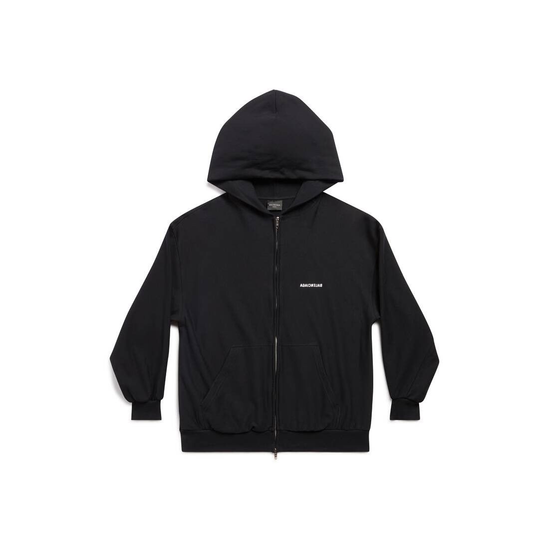 Balenciaga o1w1db10525 Mirror Balenciaga Zip-Up Hoodie Small Fit Black Size XL / US 12-14 / IT 48-50 - 1 Thumbnail