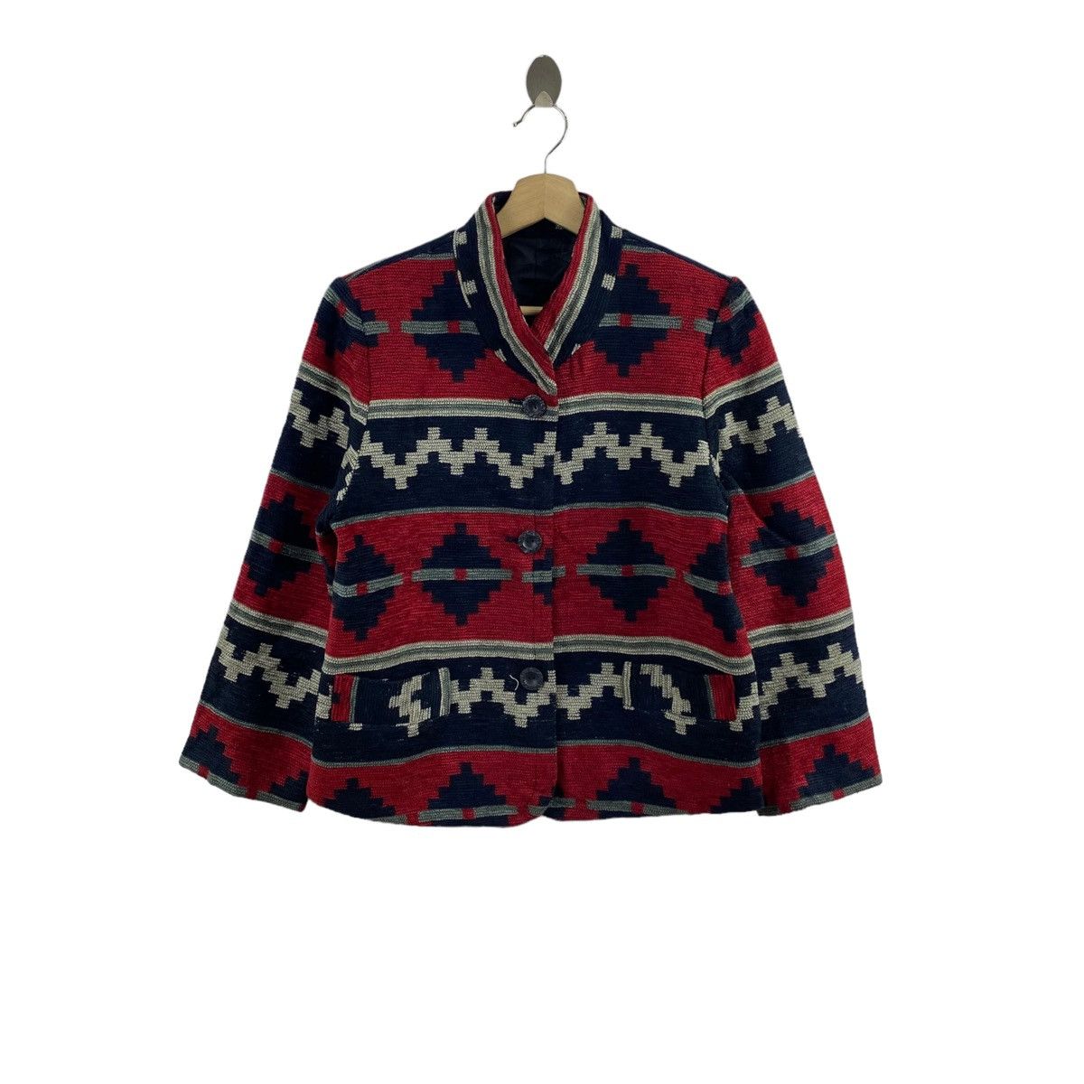 Japanese Brand JAPANESE BRAND Navajo Aztec Native Wool Blazer Coat Size US M / EU 48-50 / 2 - 1 Thumbnail