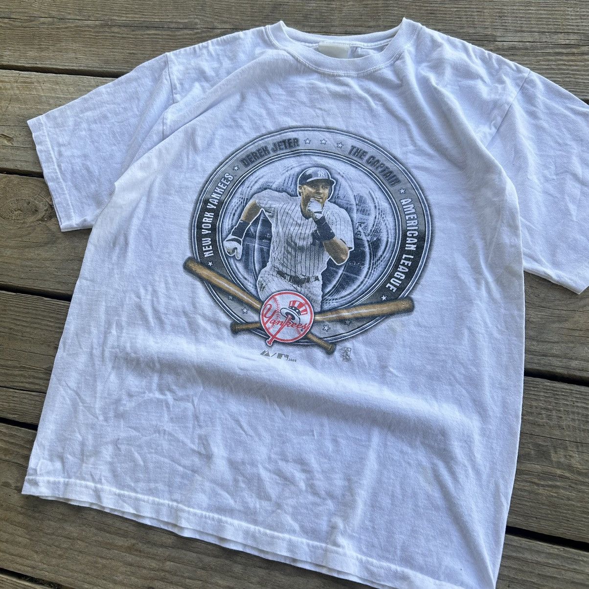 MLB Vintage Y2K New York Yankees MLB Derek Jeter Graphic T Shirt Size US S / EU 44-46 / 1 - 2 Thumbnail
