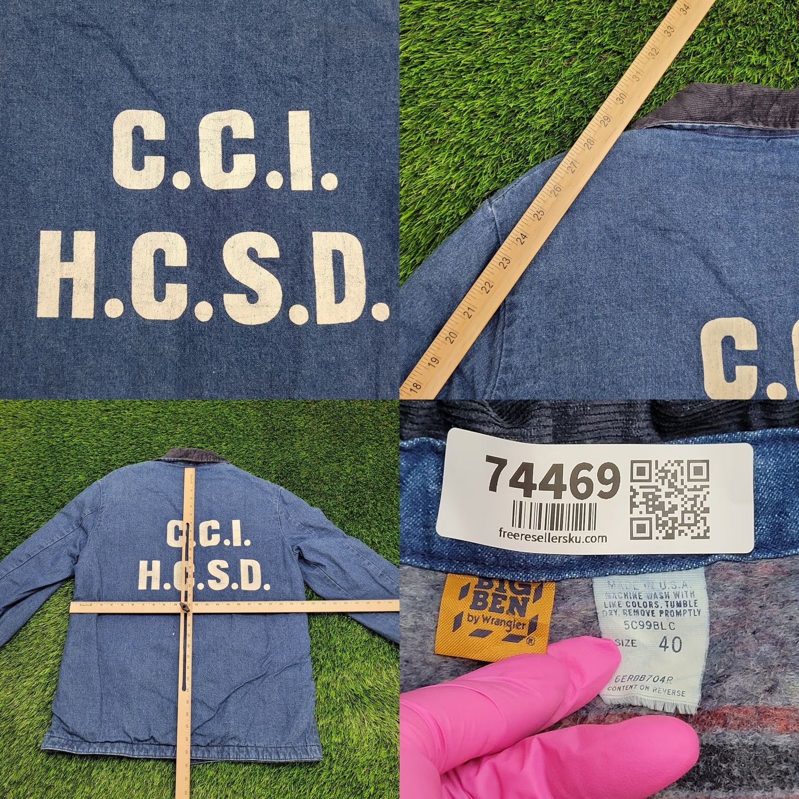Wrangler VINTAGE Wrangler Big Ben HCSD Prison Denim Chore Coat M USA Sz 40 Jacket Coat Long Sleeve Workwear Size US M / EU 48-50 / 2 - 8 Thumbnail