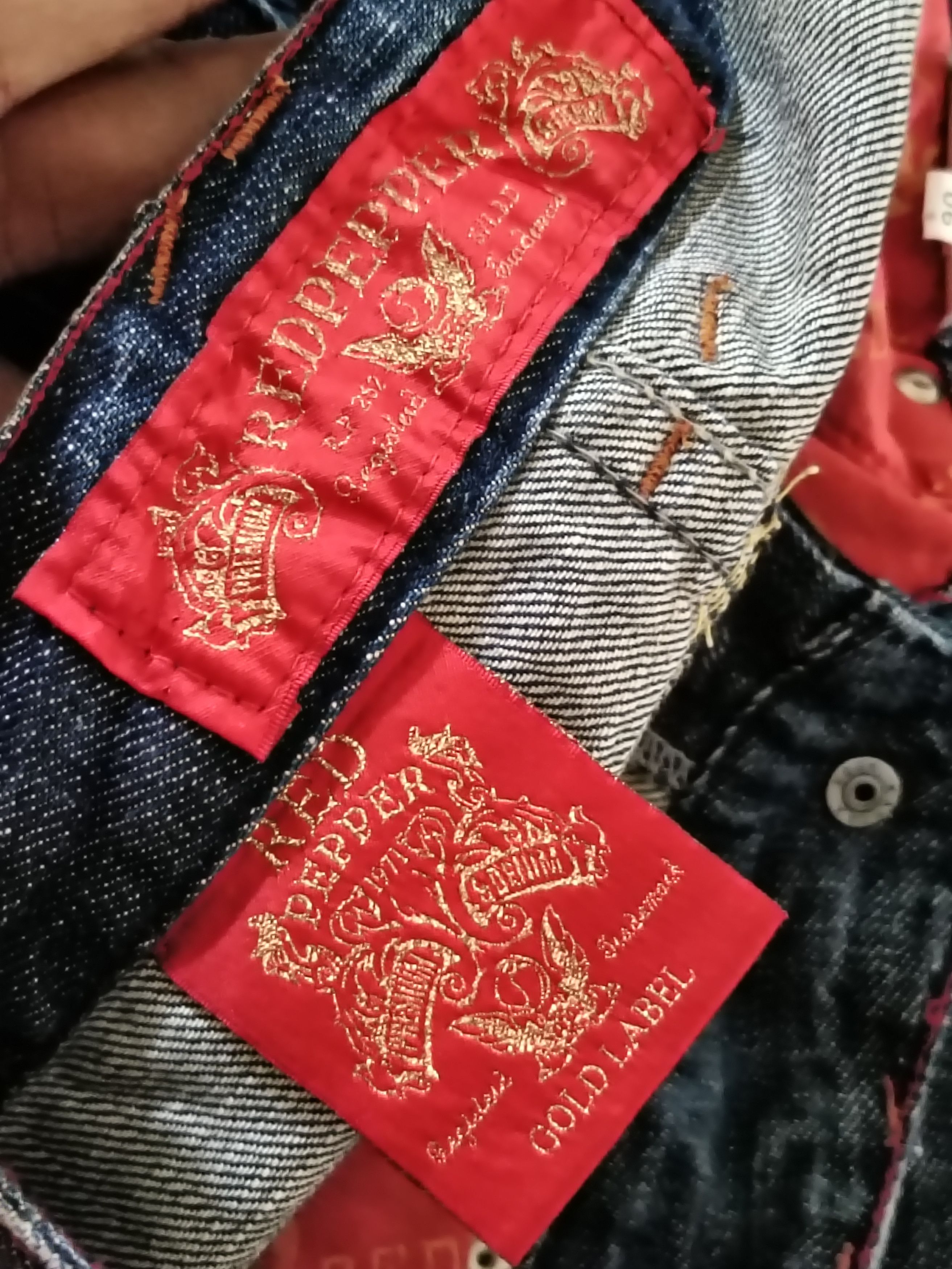Japanese Brand Vintage red pepper gold label low rise flag flare Y2K jeans Size 24" / US 00 / IT 34 - 6 Thumbnail