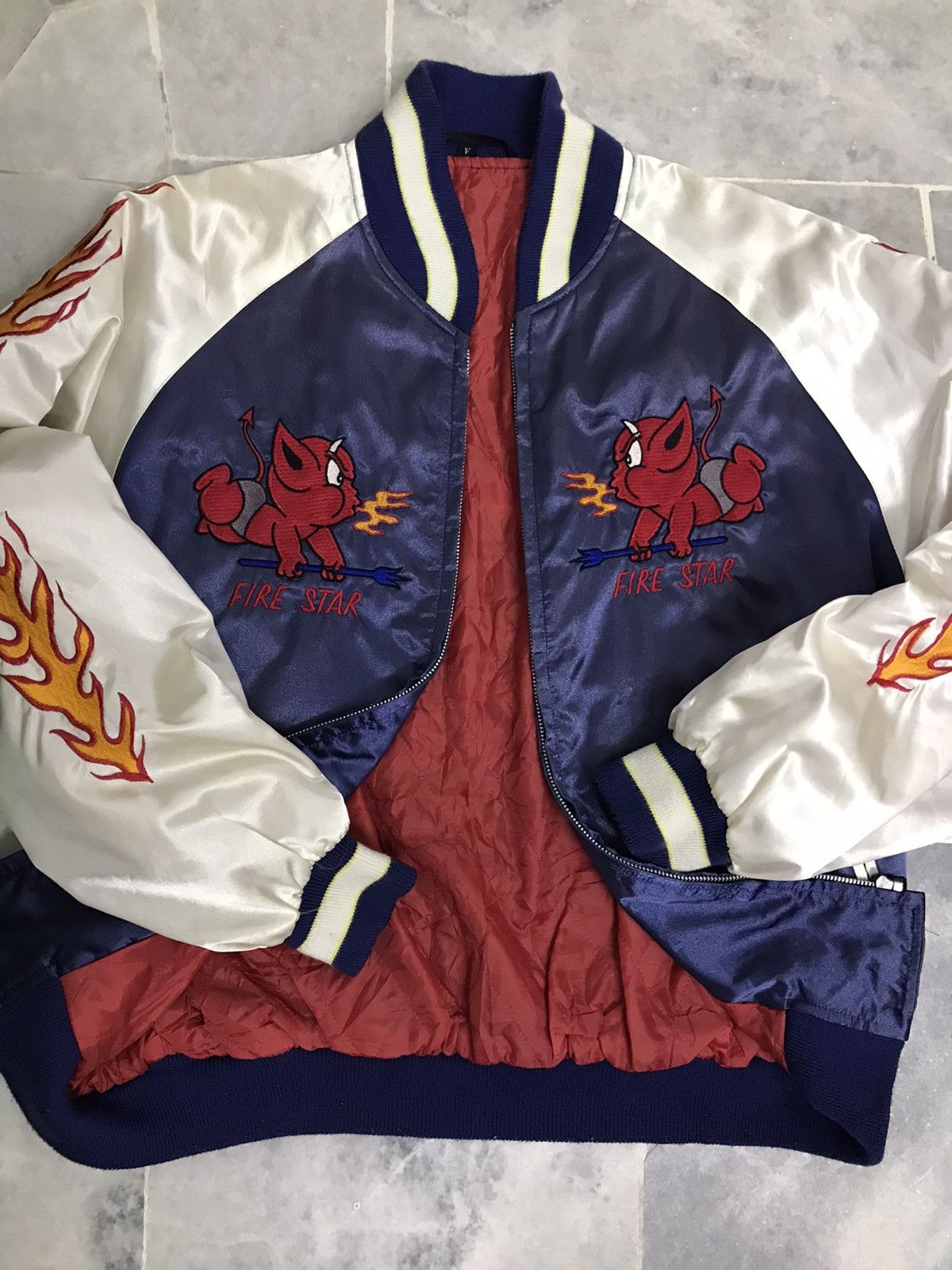 Tedman Vintage Sukajan Souvenir Bomber Jacket Flying Devil Tedman Size US L / EU 52-54 / 3 - 7 Thumbnail