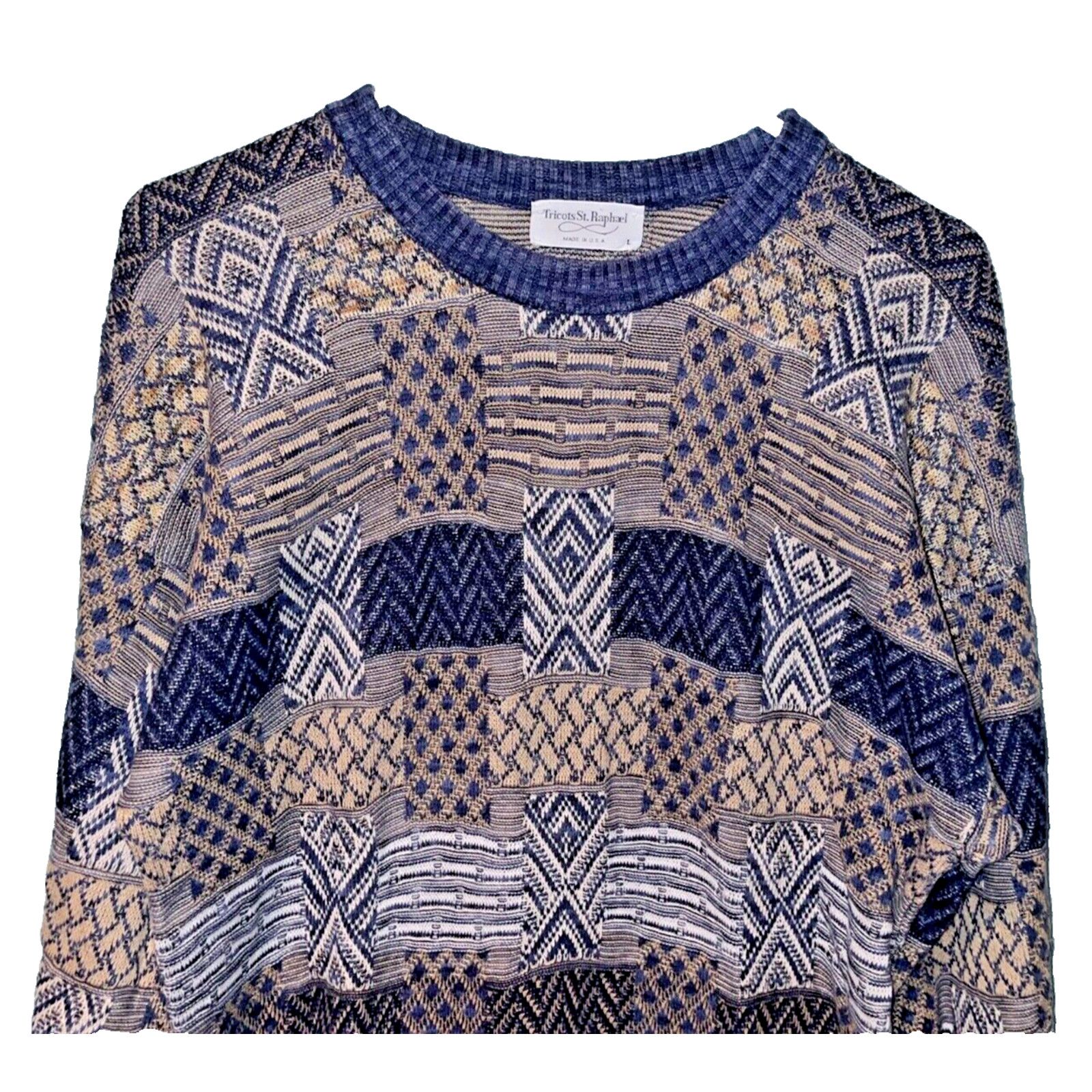 Tricots St. Raphael Tricots St Raphael Coogi Style Geometric Knit Sweater Mens L Size US L / EU 52-54 / 3 - 3 Thumbnail