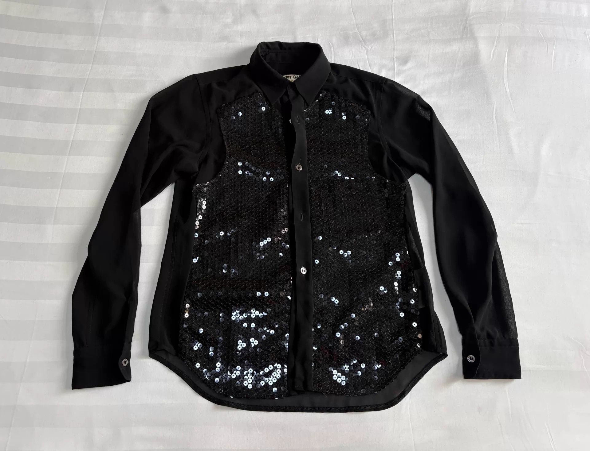 Comme des Garcons CDG Vintage Sequin Tulle Black Shirt Size US XS / EU 42 / 0 - 1 Thumbnail