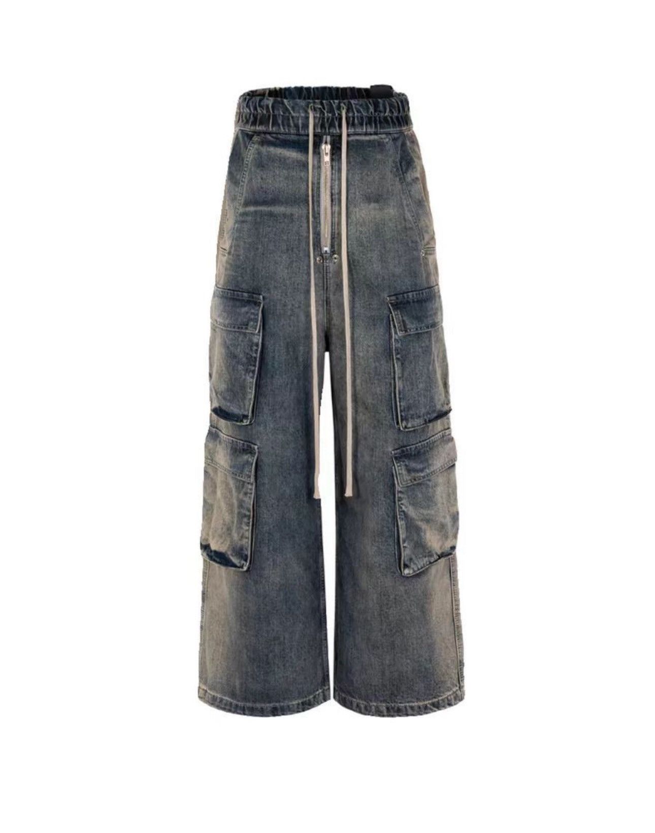 Japanese Brand × Jean Heavy vintage gradient washed wide-leg loose jeans Size US 34 / EU 50 - 3 Thumbnail