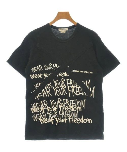Comme des Garcons T-Shirts Cotton Short Sleeve Text Print Crewneck Black Size US M / EU 48-50 / 2 - 1 Thumbnail