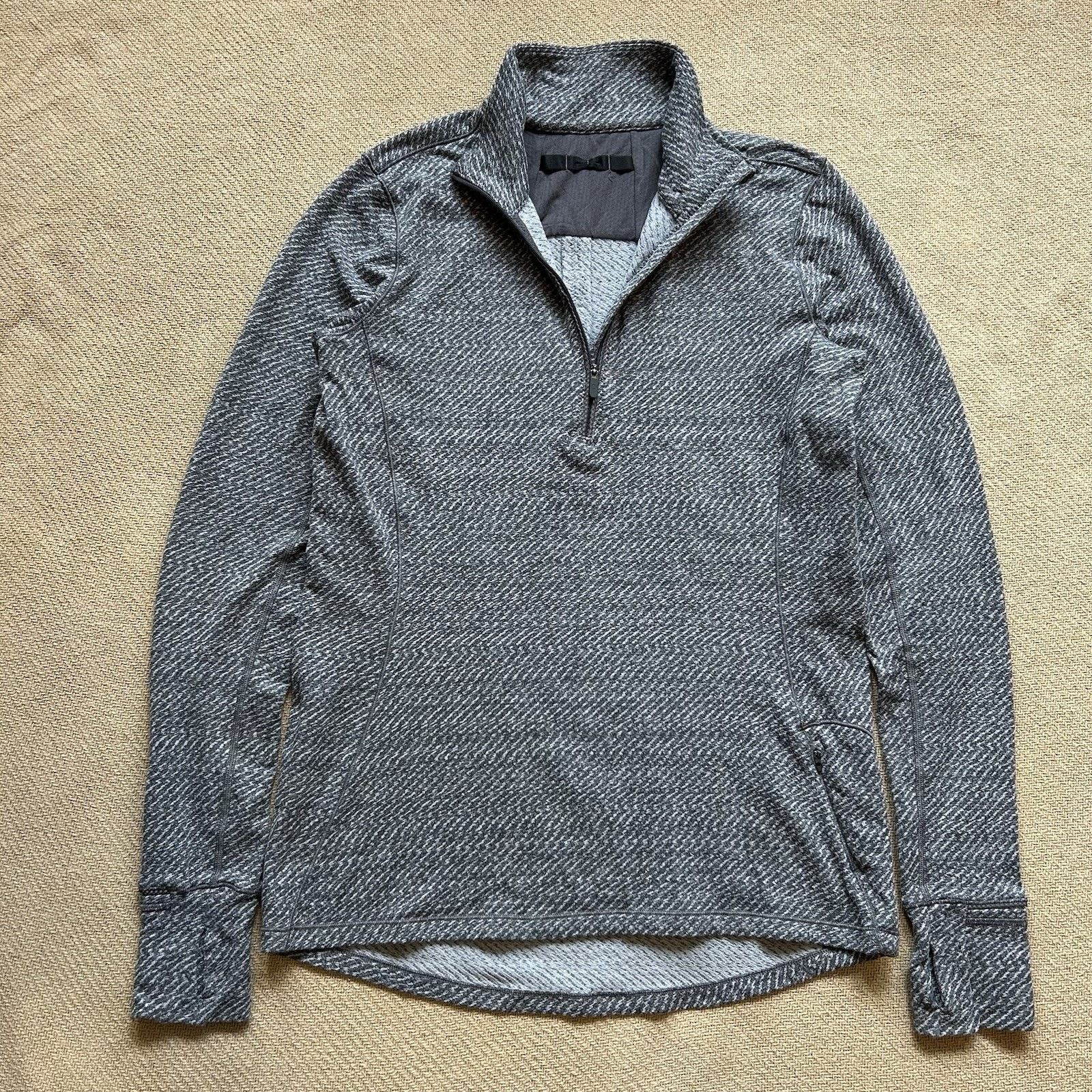 Lululemon Outrun 1/2 Zip Hazy Heather Performance Running Jacket 10 Size L / US 10 / IT 46 - 1 Thumbnail