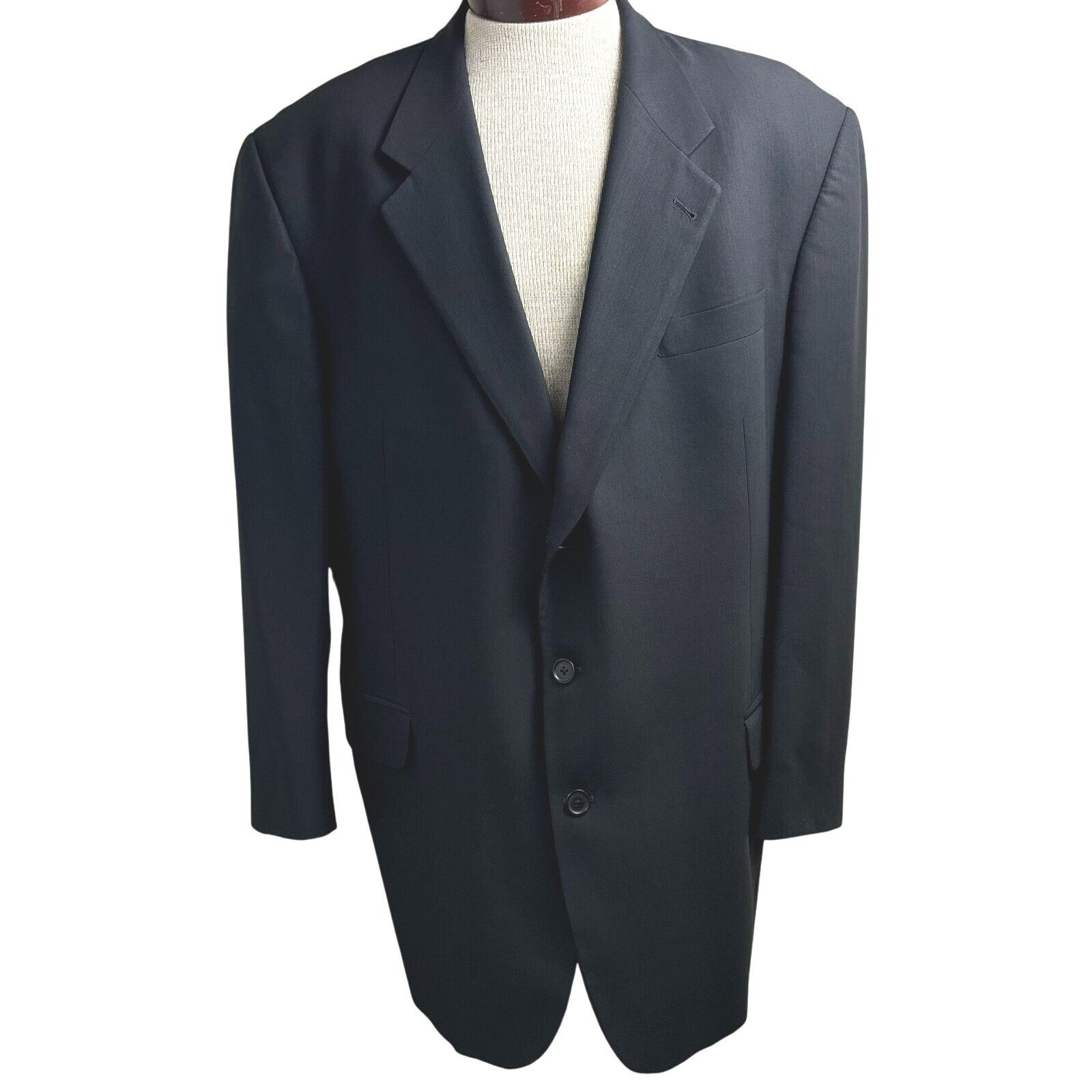 Jack Victor Jack Victor Sport Coat Pure Virgin Wool Black Blazer Suit Ja Size 50R - 1 Thumbnail