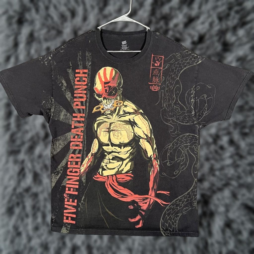 Hanes VINTAGE Five Finger Death Punch Hanes Shirt Mens XL Black Way Of The Fist Band Tee Size US XL / EU 56 / 4 - 1 Thumbnail