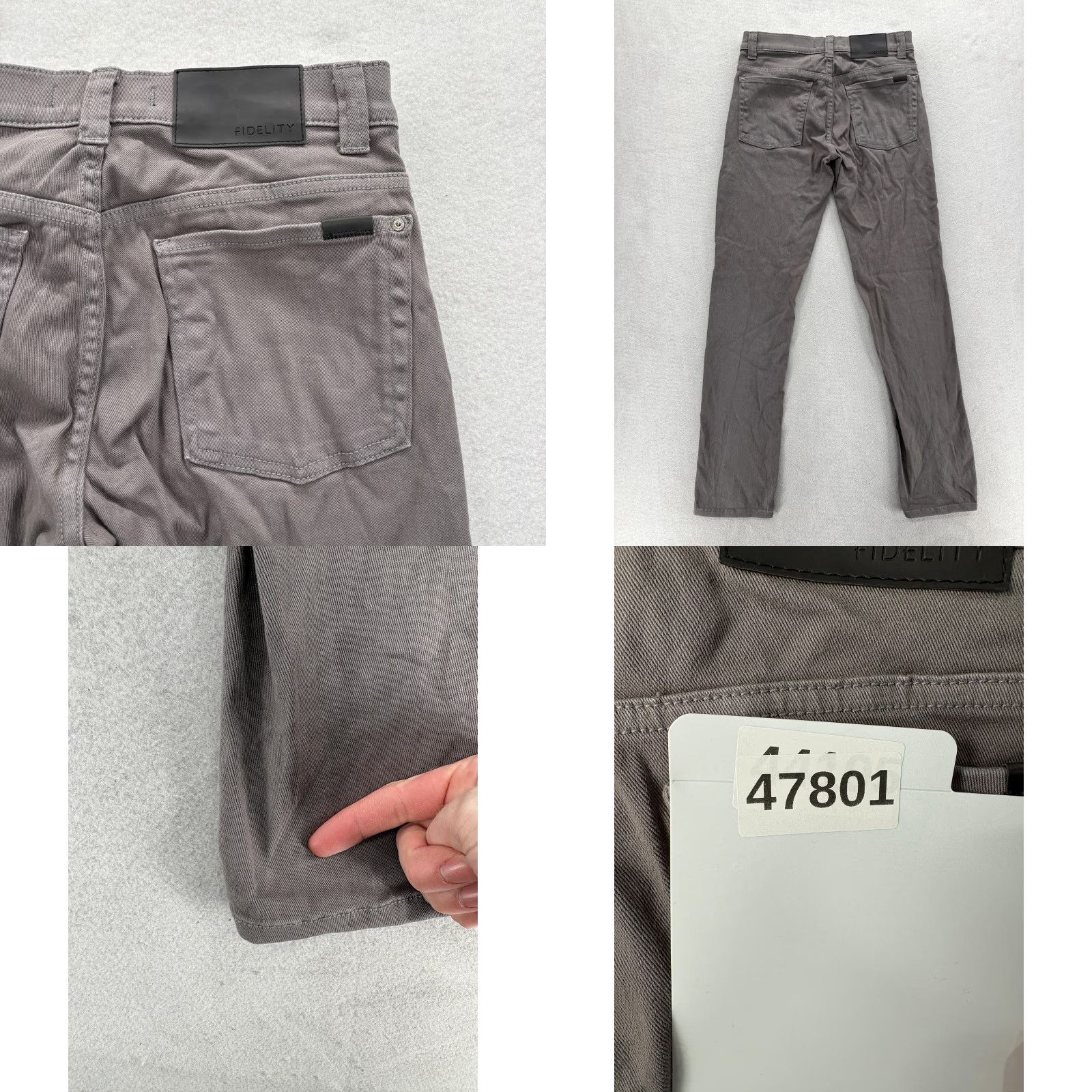 Denime Fidelity Torino Jeans Mens 29x32 Gray Charcoal Stretch Denim Straight Casual Size US 29 - 9 Thumbnail