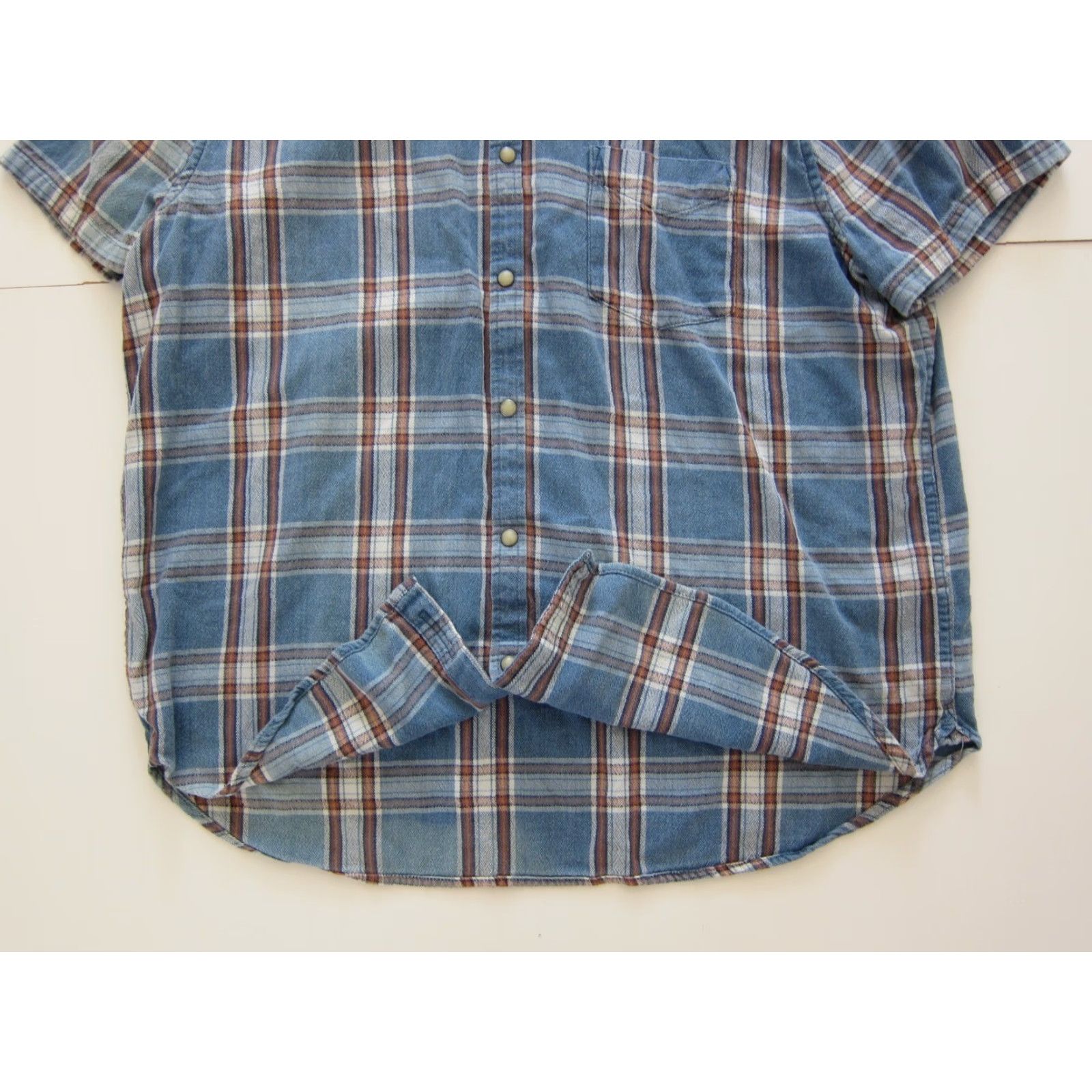 Lucky Brand Lucky Brand Classic Fit Blue Plaid Cotton Button Down Short Sleeve Shirt Men XL Size US XL / EU 56 / 4 - 7 Thumbnail