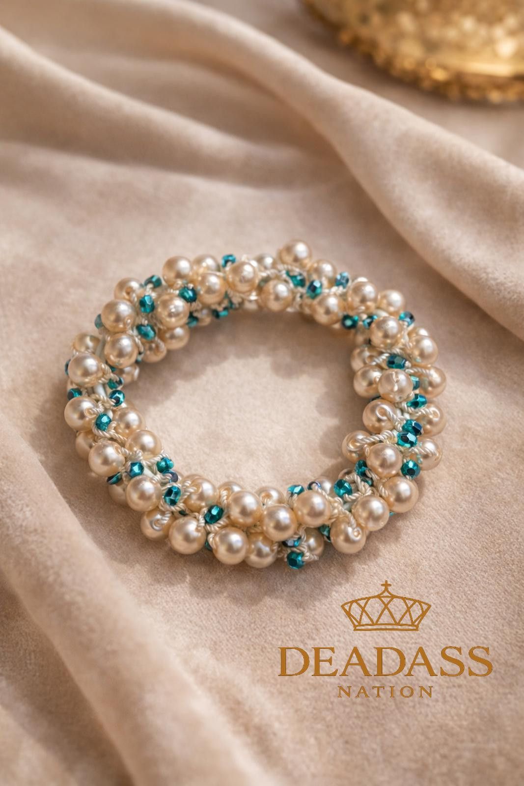 Other Deadass Nation Pearl & Teal Beaded Statement Bracelet Size ONE SIZE - 1 Thumbnail