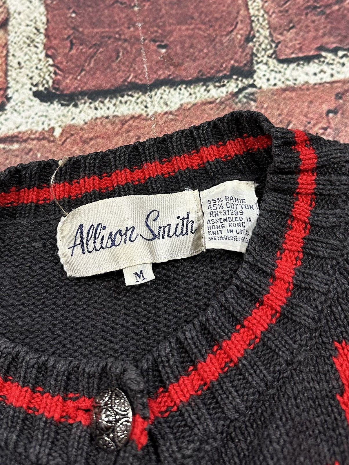 Other Vintage Allison Smith Sweater Granny Ugly Christmas Cardigan Size M / US 6-8 / IT 42-44 - 8 Thumbnail