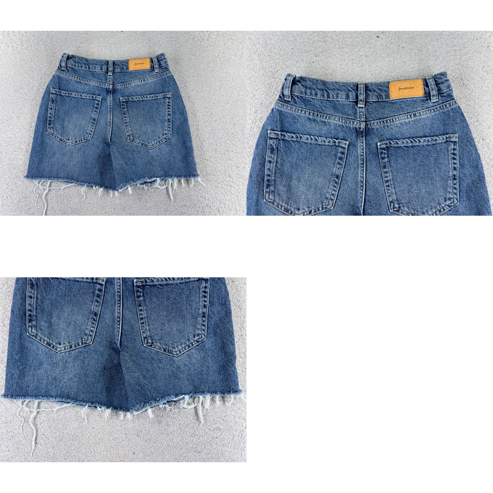 Stradivarius Stradivarius Shorts Womens Blue Denim Jean Cutoff Mid Rise Cotton Stretch 23x4 2 Size 26" / US 2 / IT 38 - 9 Thumbnail
