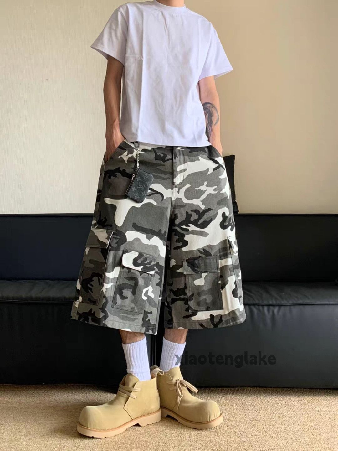 Designer Unisex outdoor sports loose hiphop skate camo shorts Size US 34 / EU 50 - 3 Thumbnail