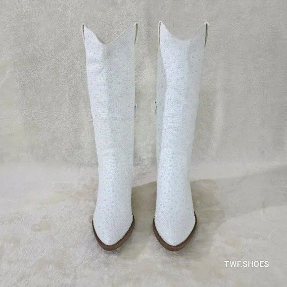 Other Wild One Glamour White / Faux Pearl Stone Glam Country Weste Size US 6 / IT 36 - 4 Thumbnail