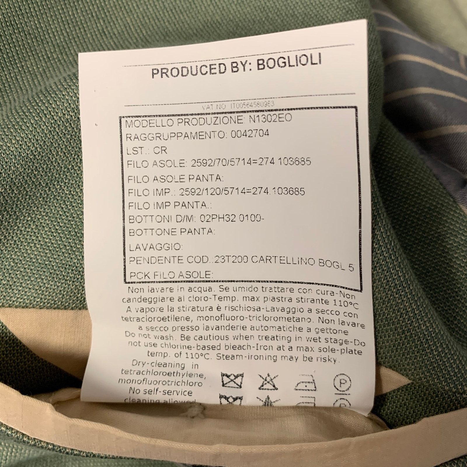 Boglioli BOGLIOLI Size 36 Green Woven Cotton Notch Lapel Sport Coat Size 36R - 7 Thumbnail