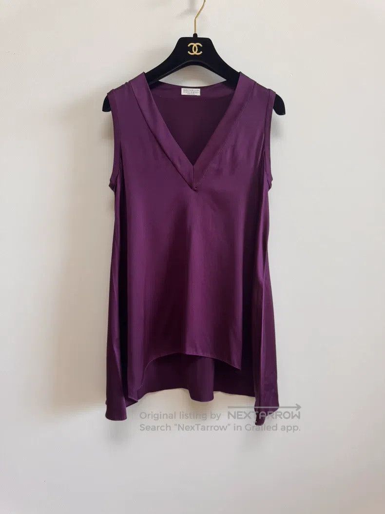 Brunello Cucinelli Brunello Cucinelli Noble Purple Silk Vest Size XXS / US 00 / IT 34 - 1 Thumbnail