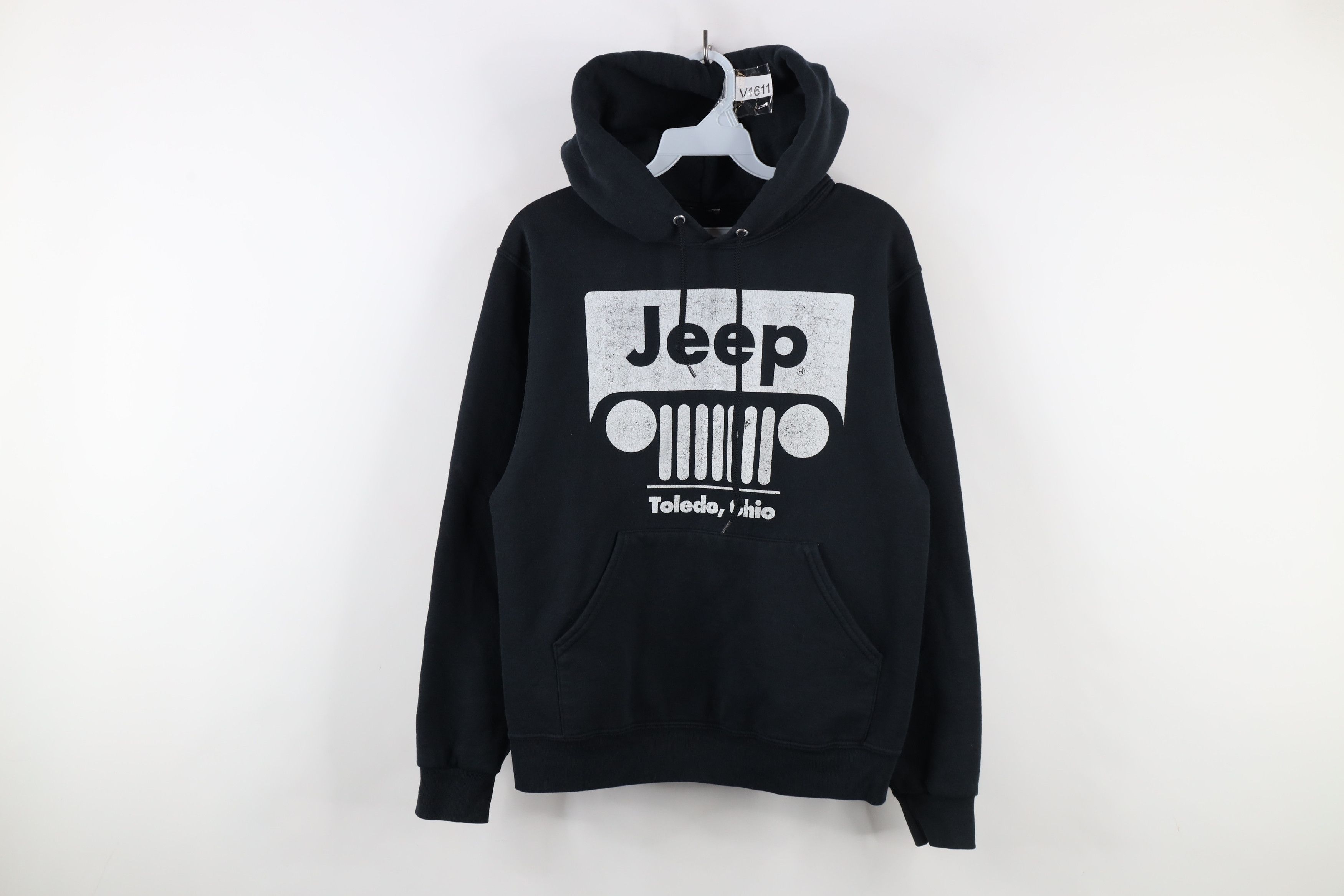 Vintage Vintage 90s Spell Out Jeep Toledo Hoodie Sweatshirt Black Size US S / EU 44-46 / 1 - 1 Thumbnail