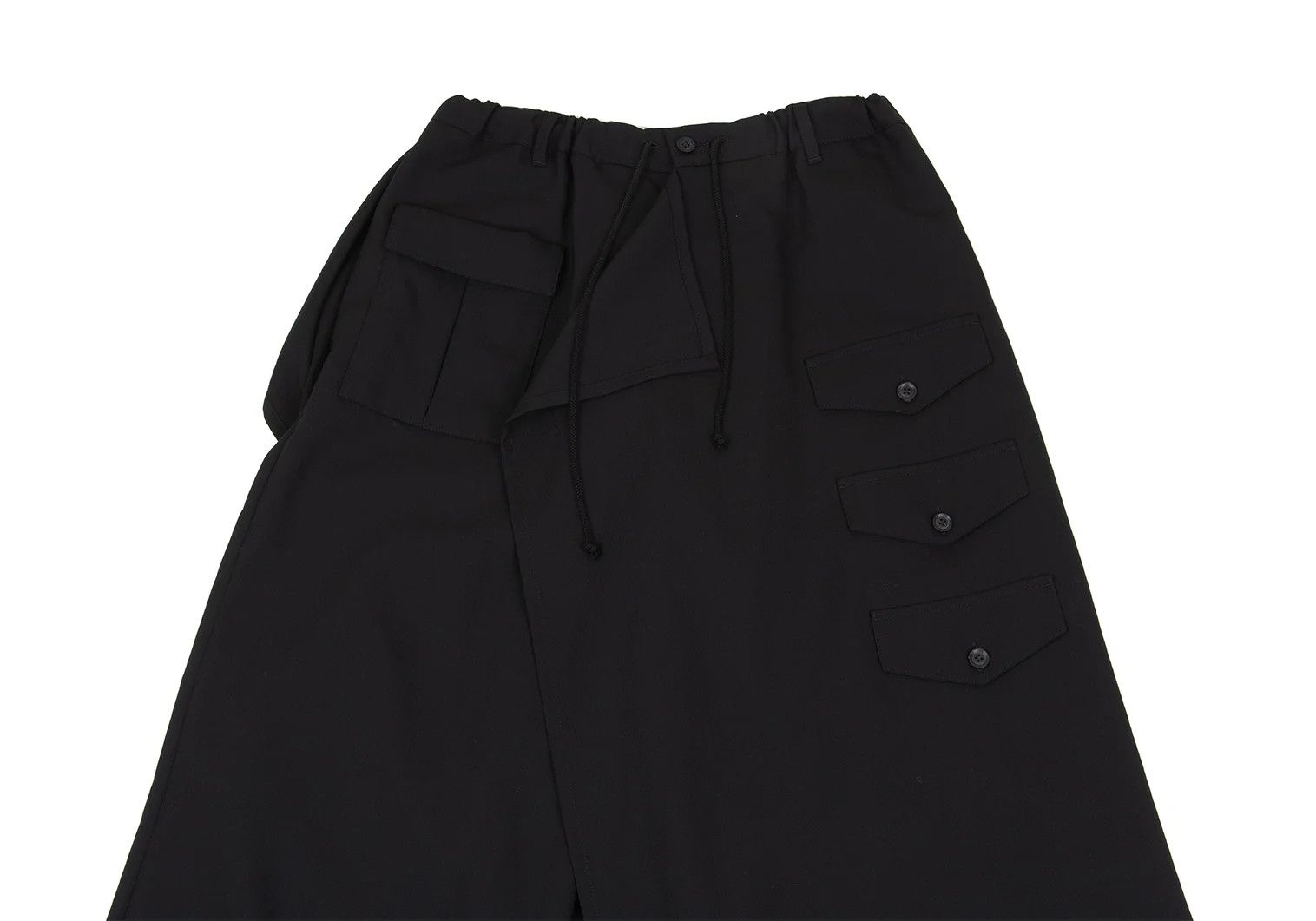 Yohji Yamamoto Yohji Yamamoto Wool Flap Pocket Wrap Pants Black Size US 30 / EU 46 - 2 Thumbnail
