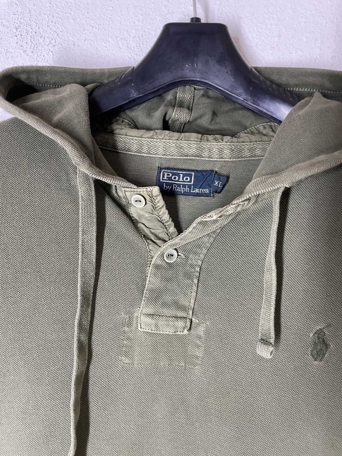 Polo Ralph Lauren Polo Ralph Lauren pique Vintage Olive Green Hoodie 90s Size US XL / EU 56 / 4 - 5 Thumbnail