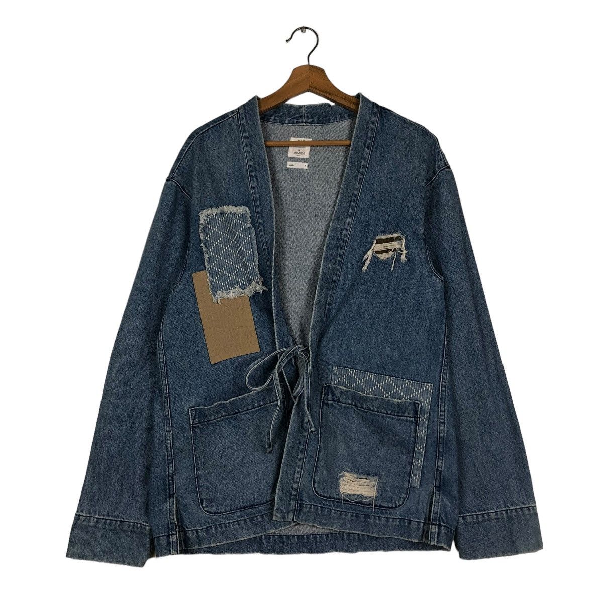 🔥VINTAGE KIMONO DENIM JAPAN TRADITIONAL PATCH WORK DESIGN