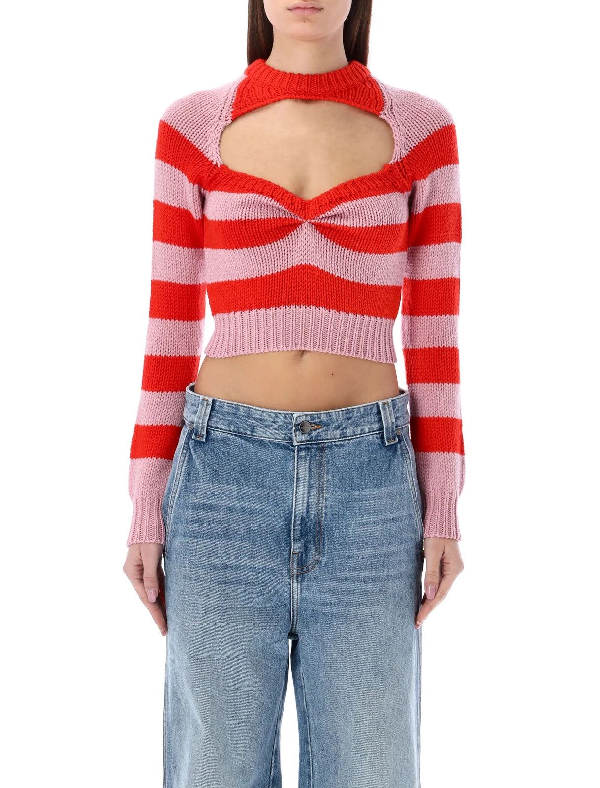 Marni o1y1125 Crewneck Sweater in Pink/Red Size XS / US 0-2 / IT 36-38 - 1 Thumbnail