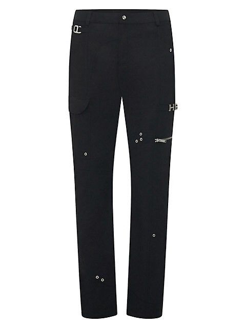 o1mle0125 Minimal Twill Cargo Pant in Black