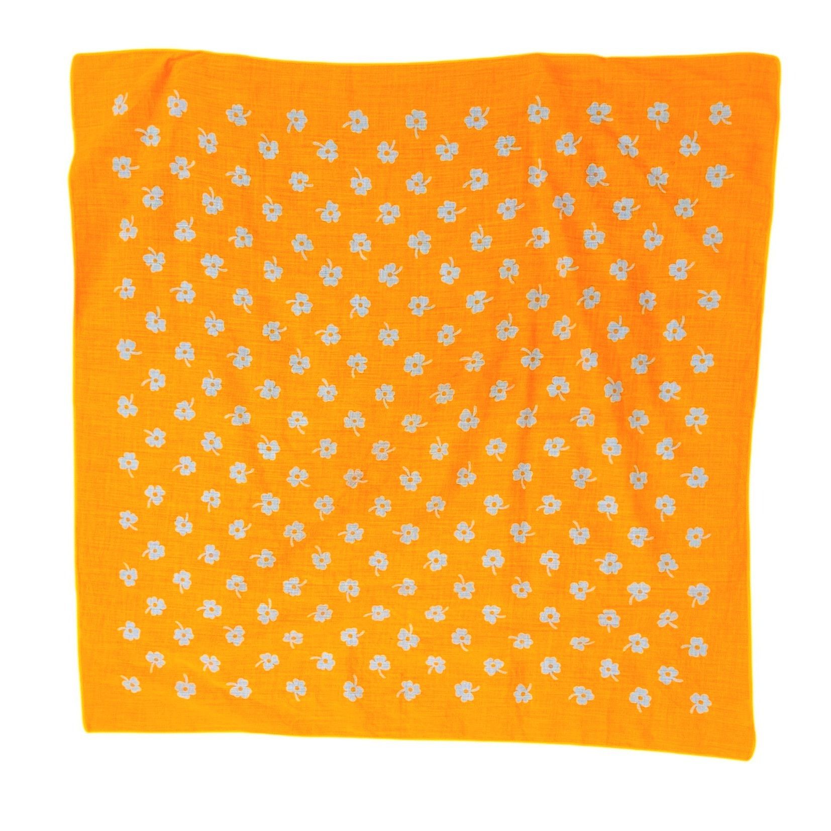 Vintage Ray Strauss 1960s Mod Cotton Scarf Pair Turquoise Marigold M Size ONE SIZE - 10 Thumbnail