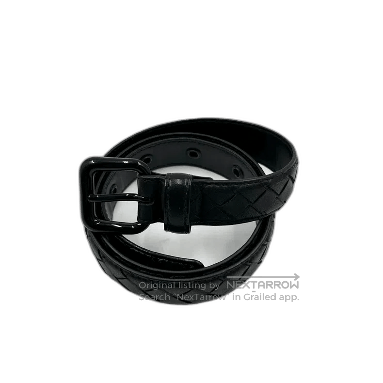 Bottega Veneta Bottega Veneta Black Woven Leather Belt. Size ONE SIZE - 1 Thumbnail