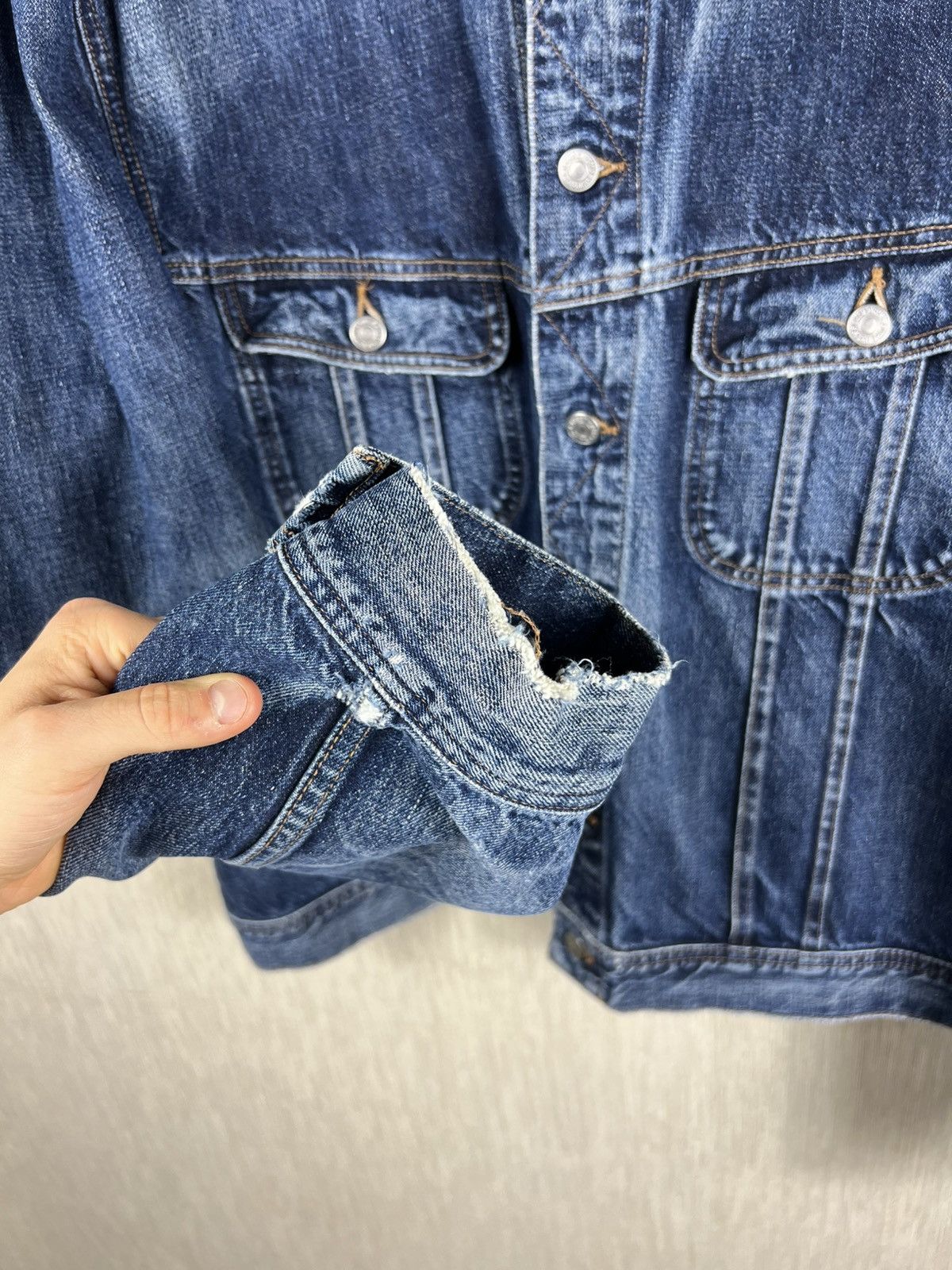 Ralph Lauren Vintage Polo Ralph Lauren thrashed distressed denim jacket Size US XXL / EU 58 / 5 - 17 Thumbnail