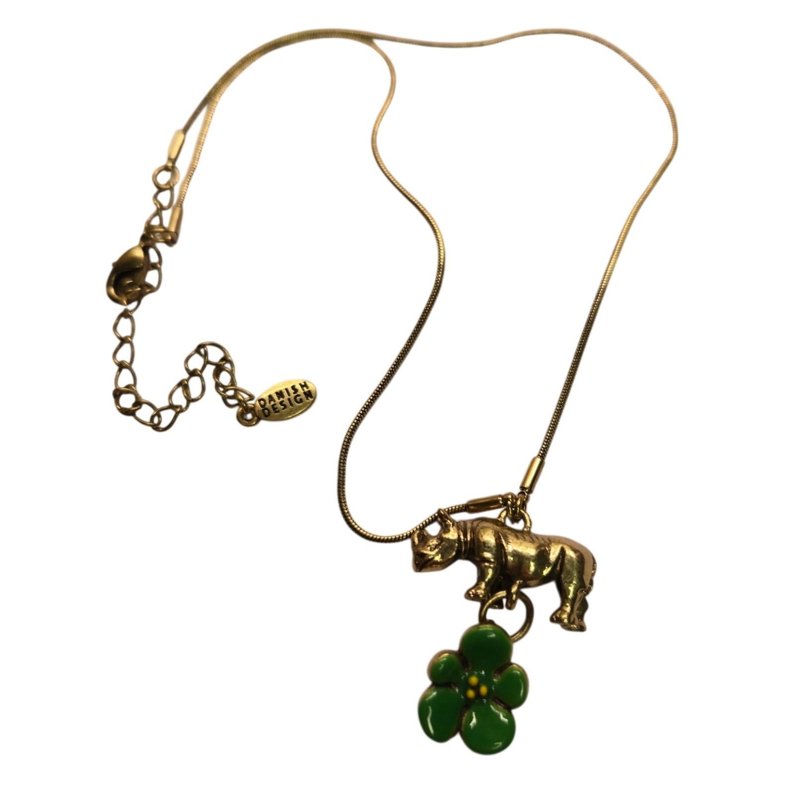 Vintage Vintage Pilgrim Danish Design Rhino Flower Charm Necklace Size ONE SIZE - 3 Thumbnail