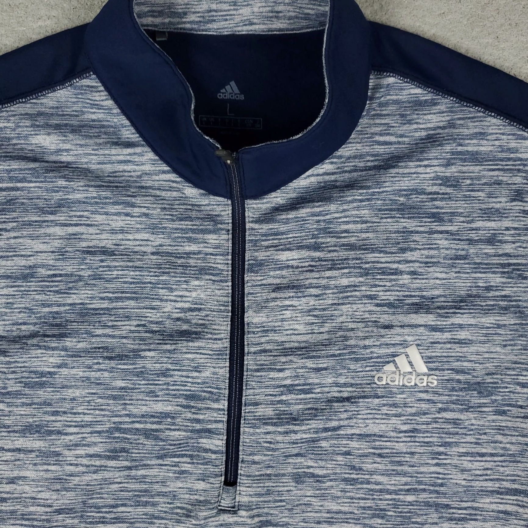 Adidas Adidas Sweater Men's Size Large Blue 1/4 Zip Pullover Lightweight Knit Mock Neck Long Sleeve Pullover Sweatshirt Size US L / EU 52-54 / 3 - 2 Thumbnail