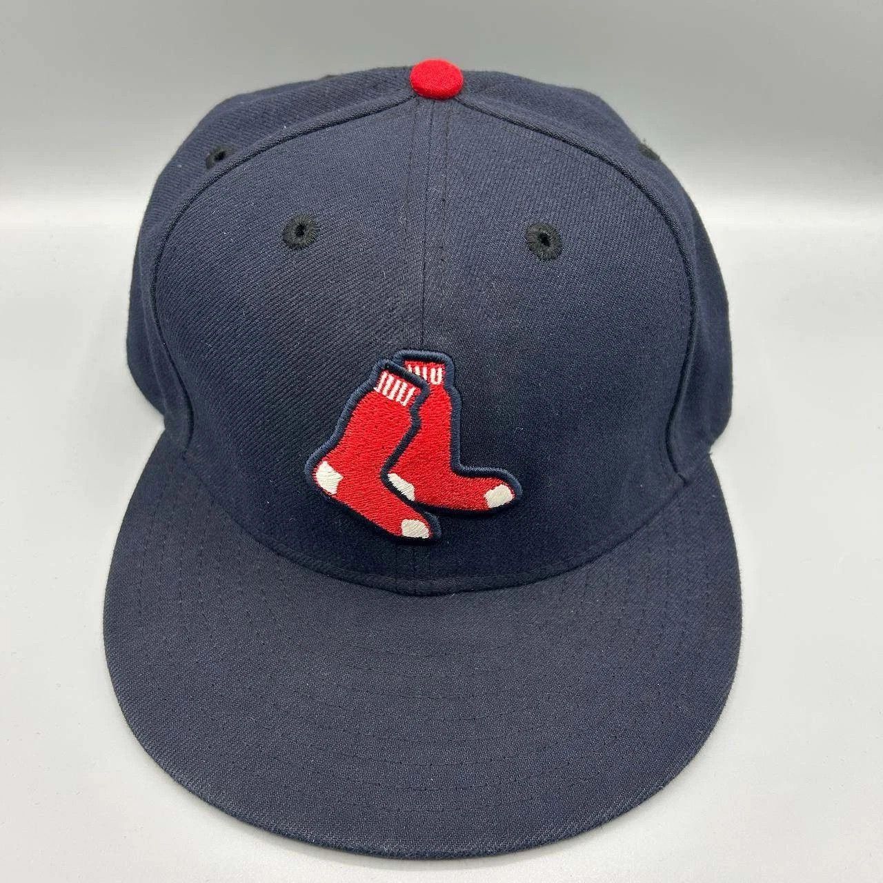 New Era Boston Red Sox Hat Men 7 Embroidered 59Fifty New Era Fitted Size ONE SIZE - 1 Thumbnail
