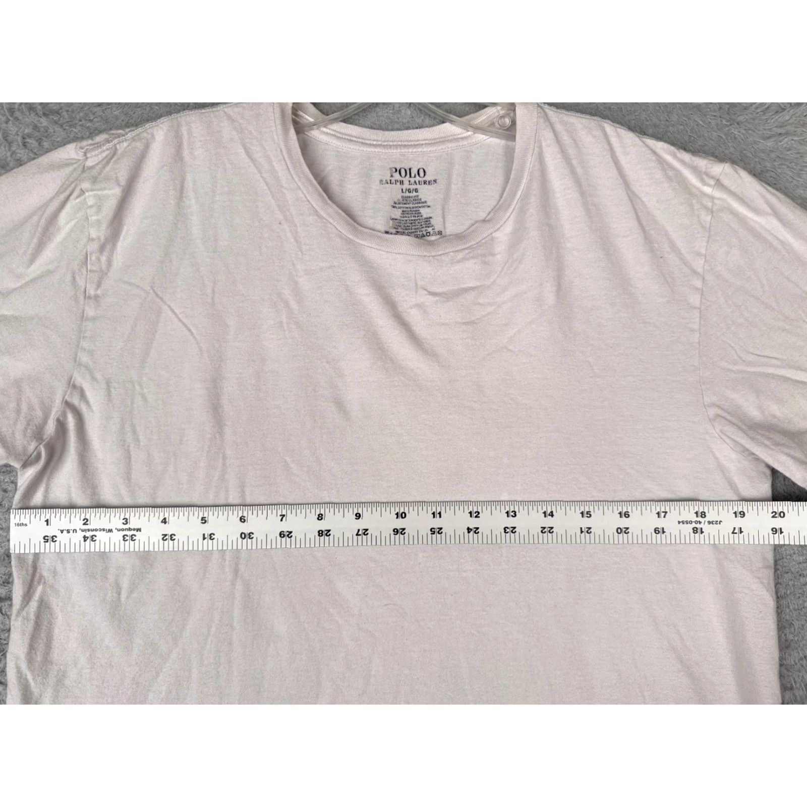 Ralph Lauren VINTAGE Ralph Lauren Shirt Mens Adult Large White 100% Cotton Short Sleeve Crew Neck Embroidered Logo Classic Polo 90s Sports Size US L / EU 52-54 / 3 - 7 Thumbnail
