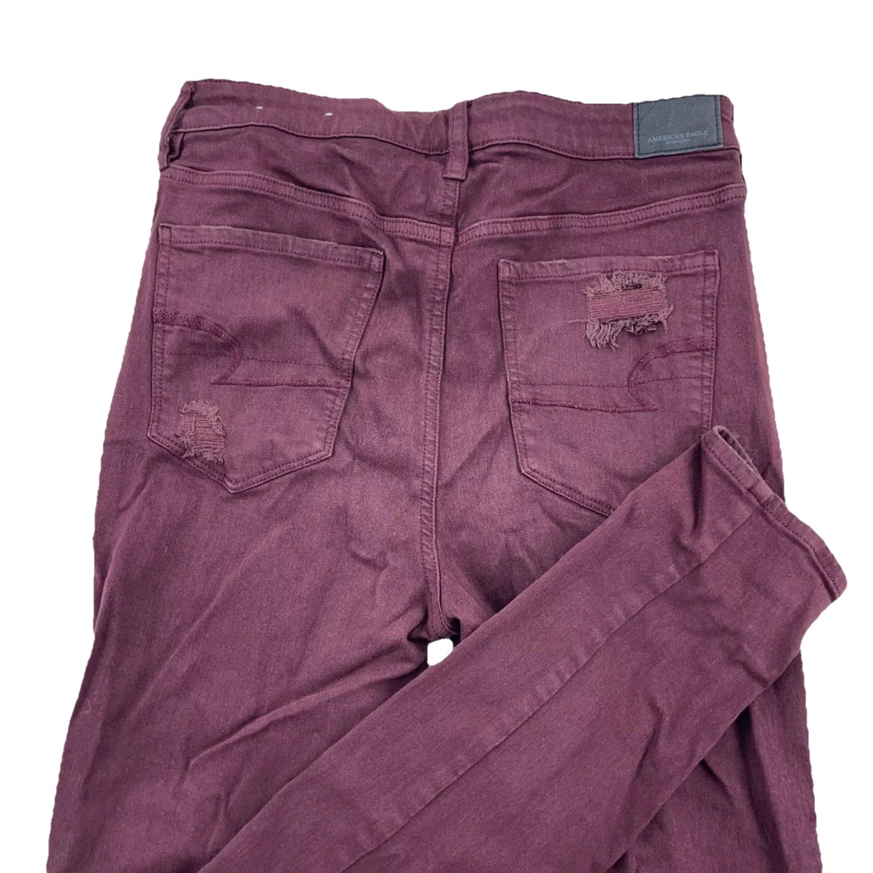 American Eagle Outfitters American Eagle Jeans Women 8 Jegging Super High Rise Marron Burgundy Pants Size 30" / US 8 / IT 44 - 3 Thumbnail