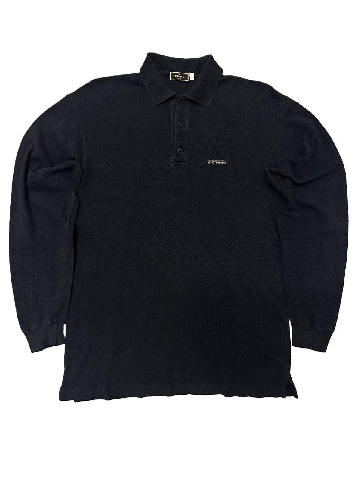 Designer × Fendi × Vintage Vintage 90s Fendi Maglia Embroidered Logo Rugby Polo Shirt Size US L / EU 52-54 / 3 - 1 Thumbnail