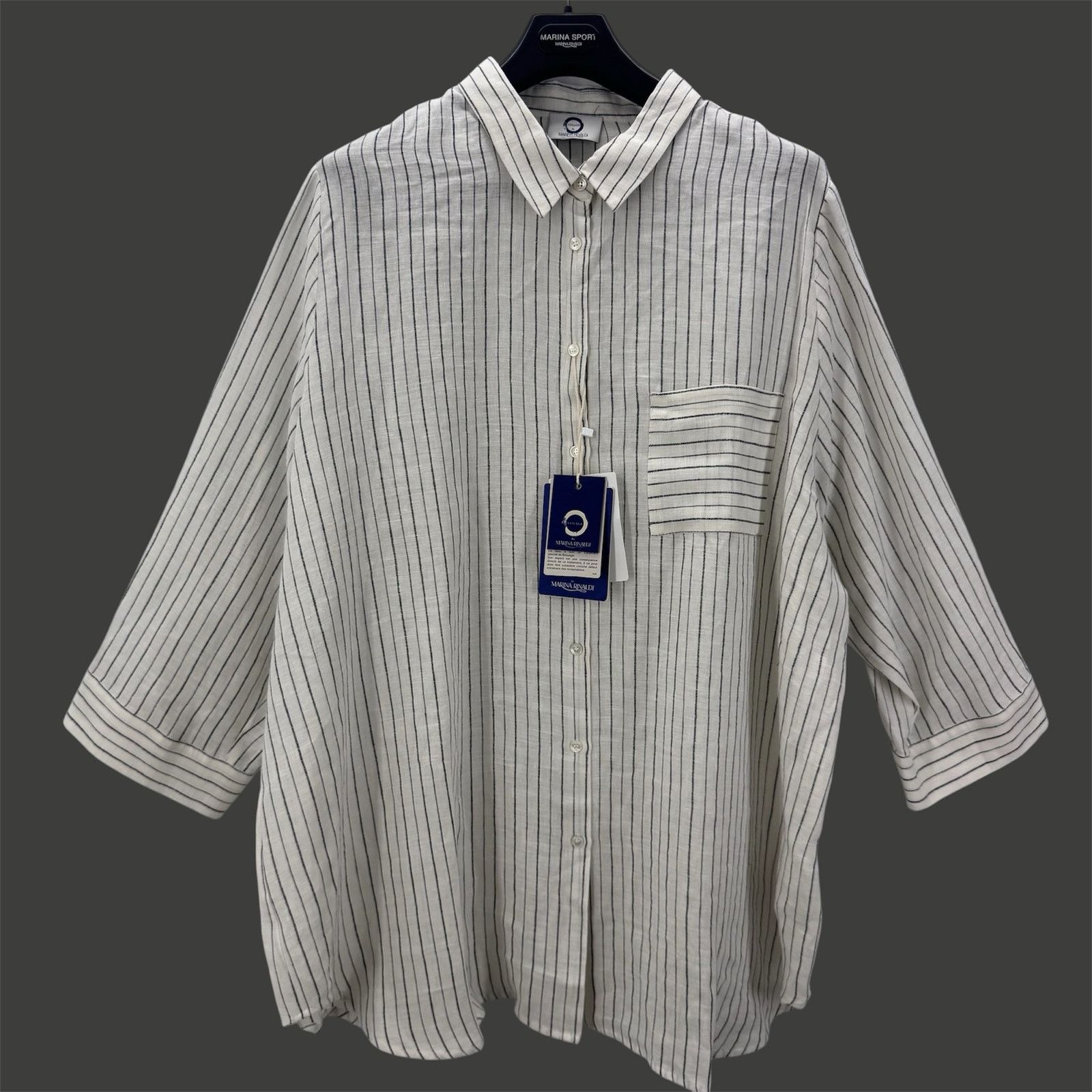 Marina Rinaldi Marina Rinaldi Federica Linen Button Up Striped PLUS US 24 Size 3XL / US 20-22 - 1 Thumbnail