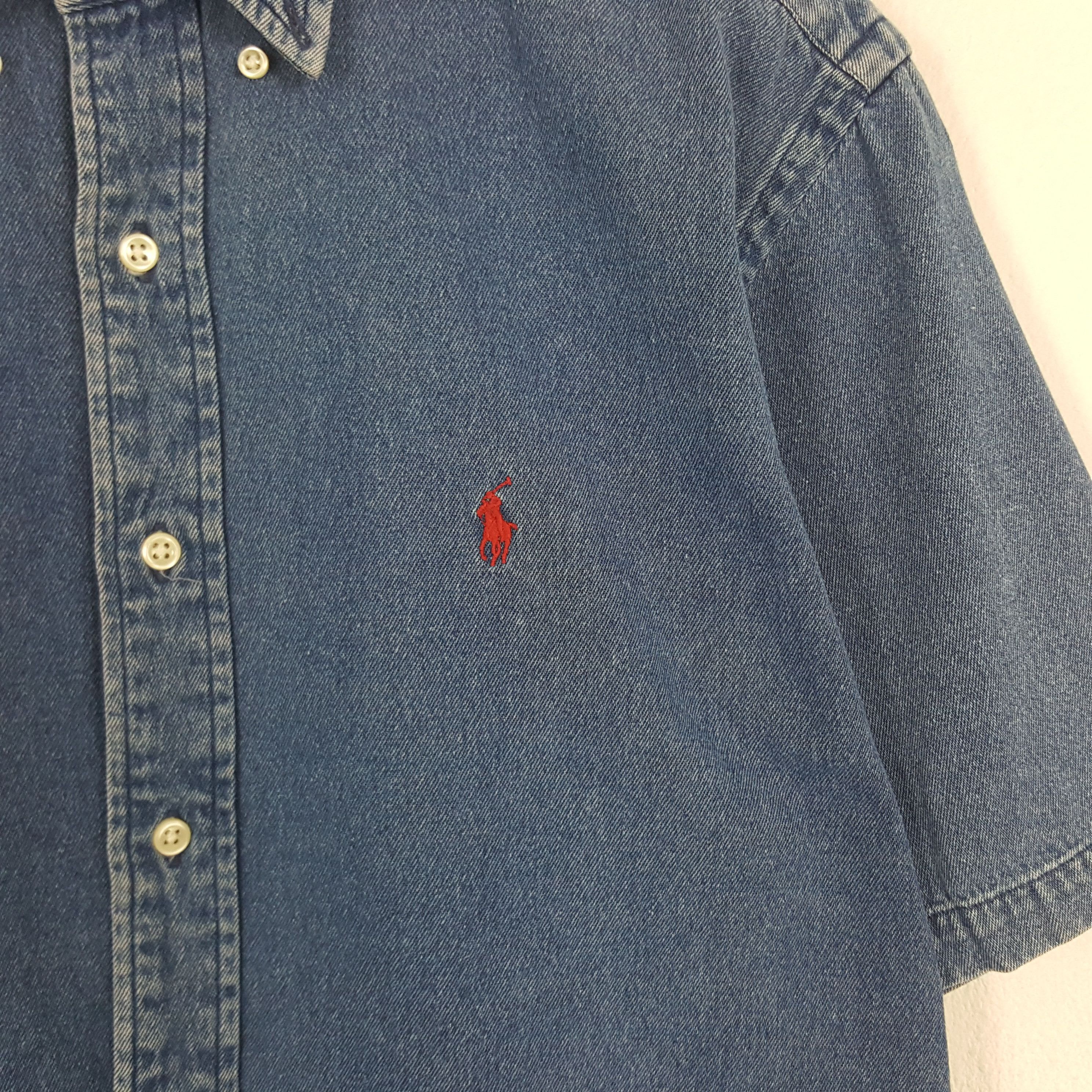 Ralph Lauren × Vintage Vintage Ralph Lauren Denim Button Up Shirt Size US M / EU 48-50 / 2 - 2 Thumbnail