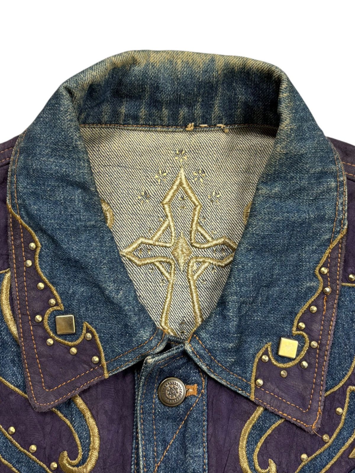 If Six Was Nine 1990s Yoshiyuki Konishi Ethnic Cowboy Patchwork Denim Jacket Size US M / EU 48-50 / 2 - 14 Thumbnail