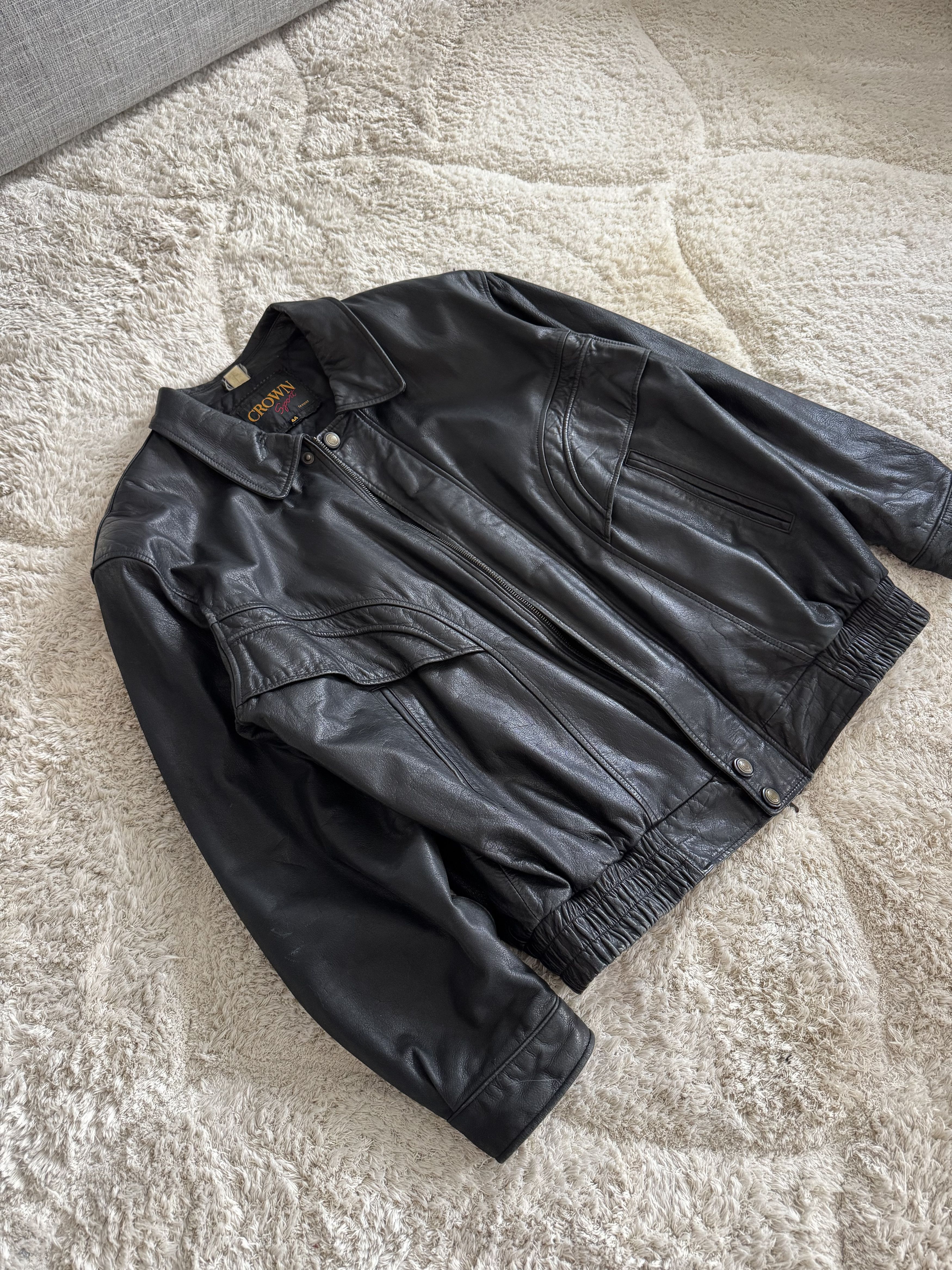 Vintage Vintage 90s Leather Bomber Jacket Size US XL / EU 56 / 4 - 2 Thumbnail