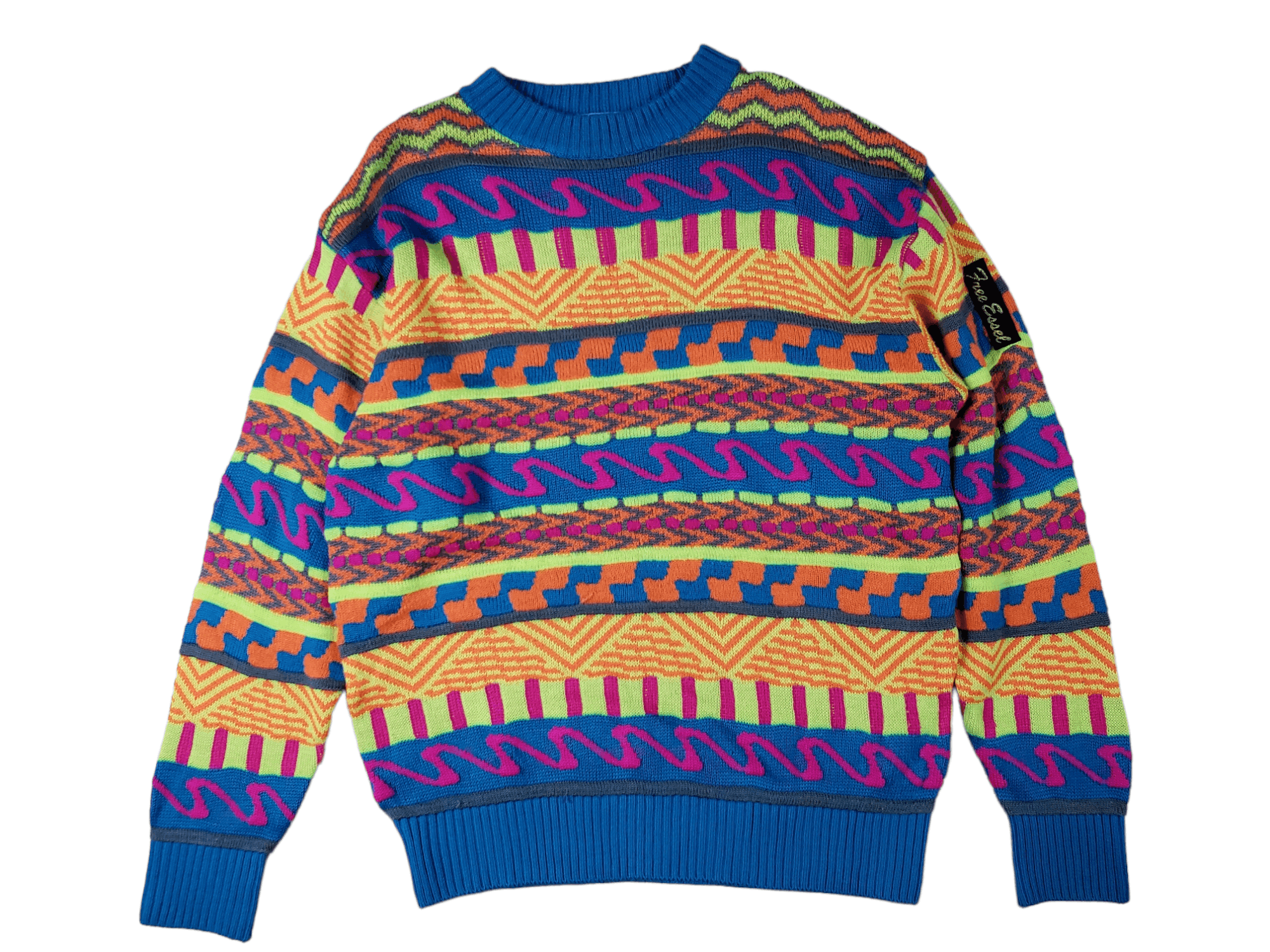 Japanese Brand Knitwear Embossed Pattern Coogi Style Size US L / EU 52-54 / 3 - 1 Thumbnail